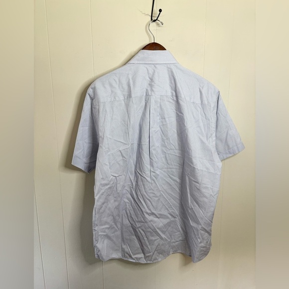 Peter Millar striped short sleeve button down shirt size L blue white patterned - Picture 3 of 3
